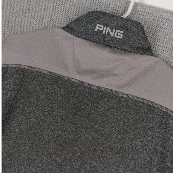 Ping Quarter Zip Golf Shirt Mens XL Gray Striped Performance Sensorcool Wicking - Picture 9 of 12